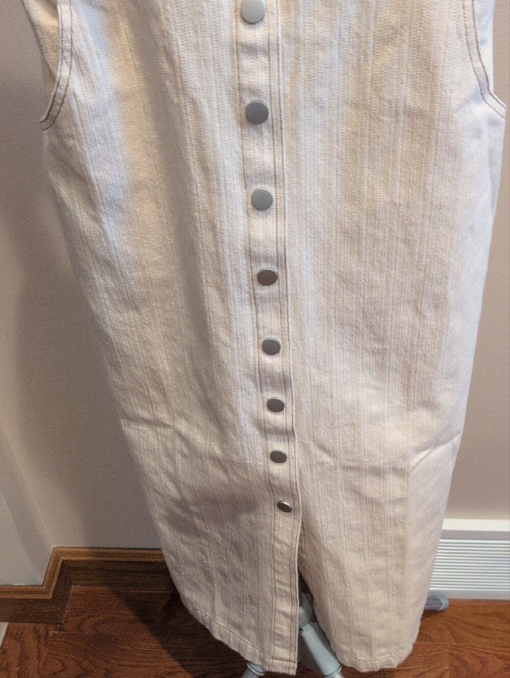 Women's Cloud Ten Denim Cream Button-Front Overall Jumper - Picture 7 of 11